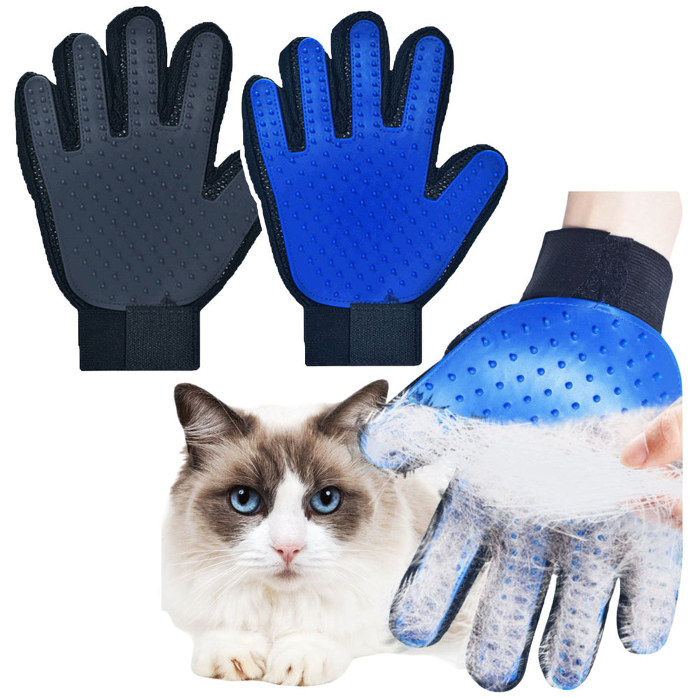 Grooming glove with silicone tabs for cats and dogs