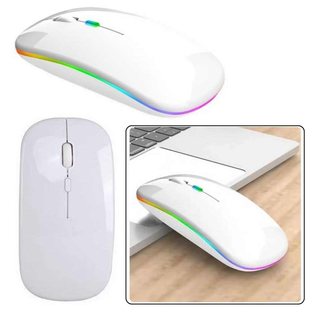 Wireless Mouse Universal Silent Range 10 m White