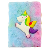 Plush-lined notebook with a colorful 3D unicorn (3)