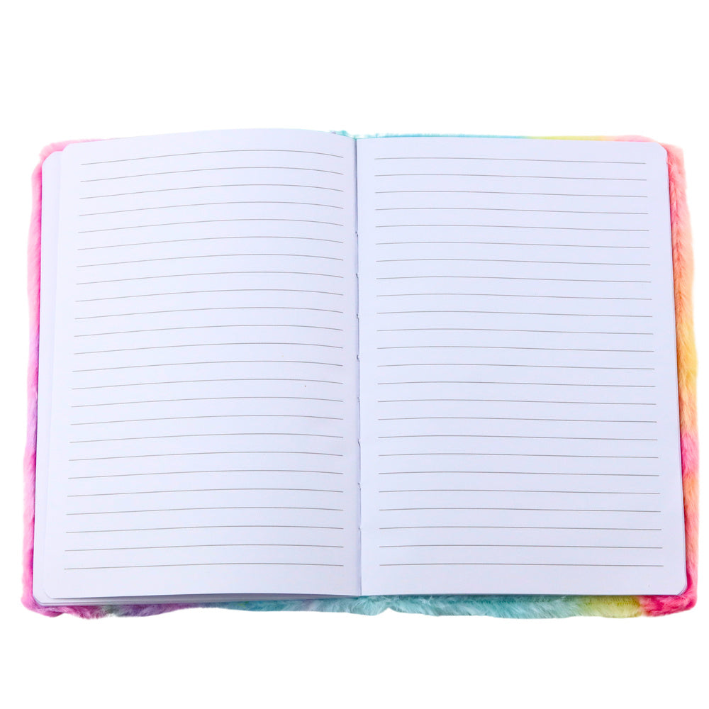 Plush-lined notebook with a colorful 3D unicorn (2)