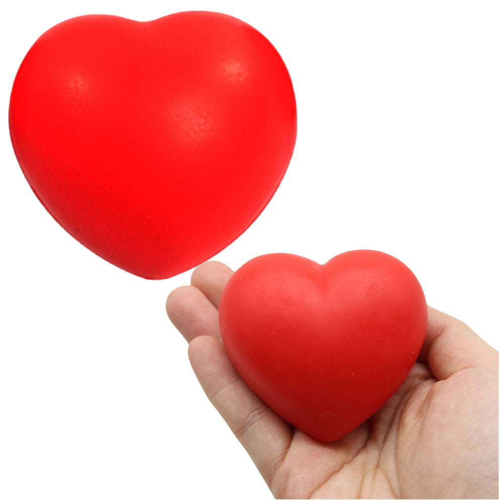 Heart-Shaped Anti-Stress Squeeze Ball, Red
