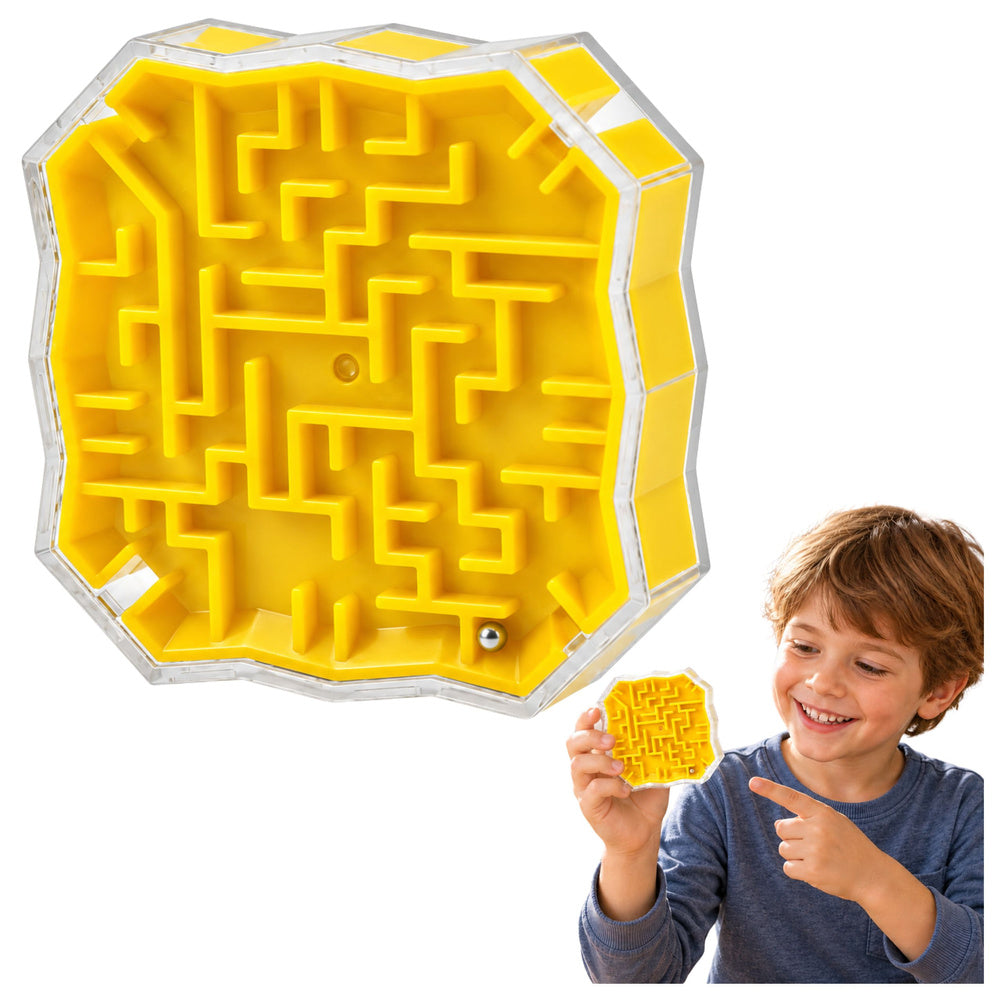 Labyrinth, logic, game, with, yellow, ball