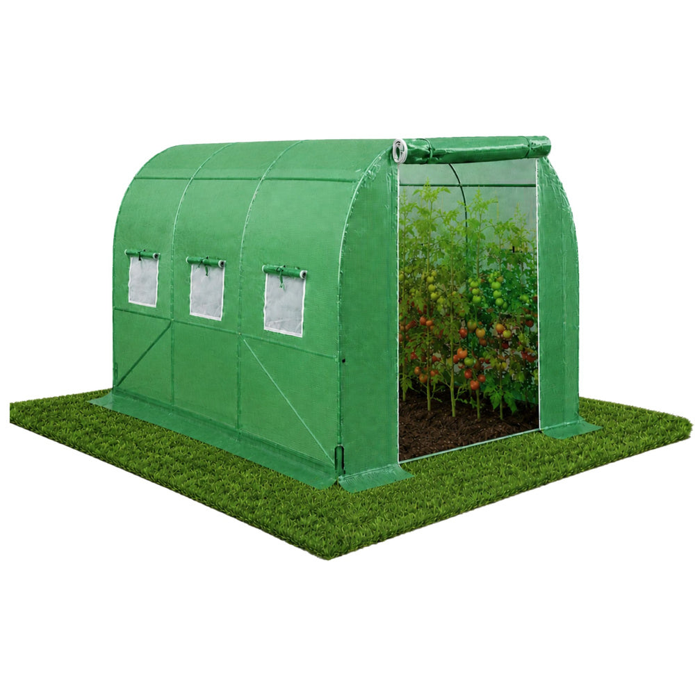 Green UV vegetable tunnel with windows 2x3 m 6 m² (2)