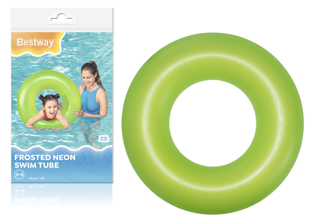 Inflatable swimming ring, green, 76 cm, Bestway 36024