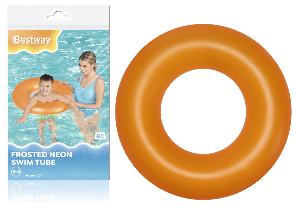Inflatable swim ring, orange, 76 cm, Bestway 36024