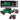 Off-road vehicle set with tow truck and motorcycle, lights and sounds, green