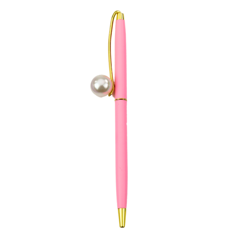 Metal ballpoint pen, retractable, pearl blue ink, 1.0 mm, assorted (2)
