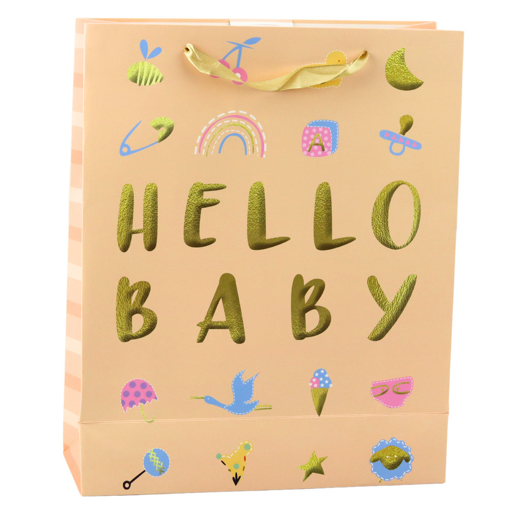 Hello Baby gift bag peach 32 x 26 x 10cm