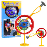 Steering wheel car simulator with suction cups for kids, lights and sounds