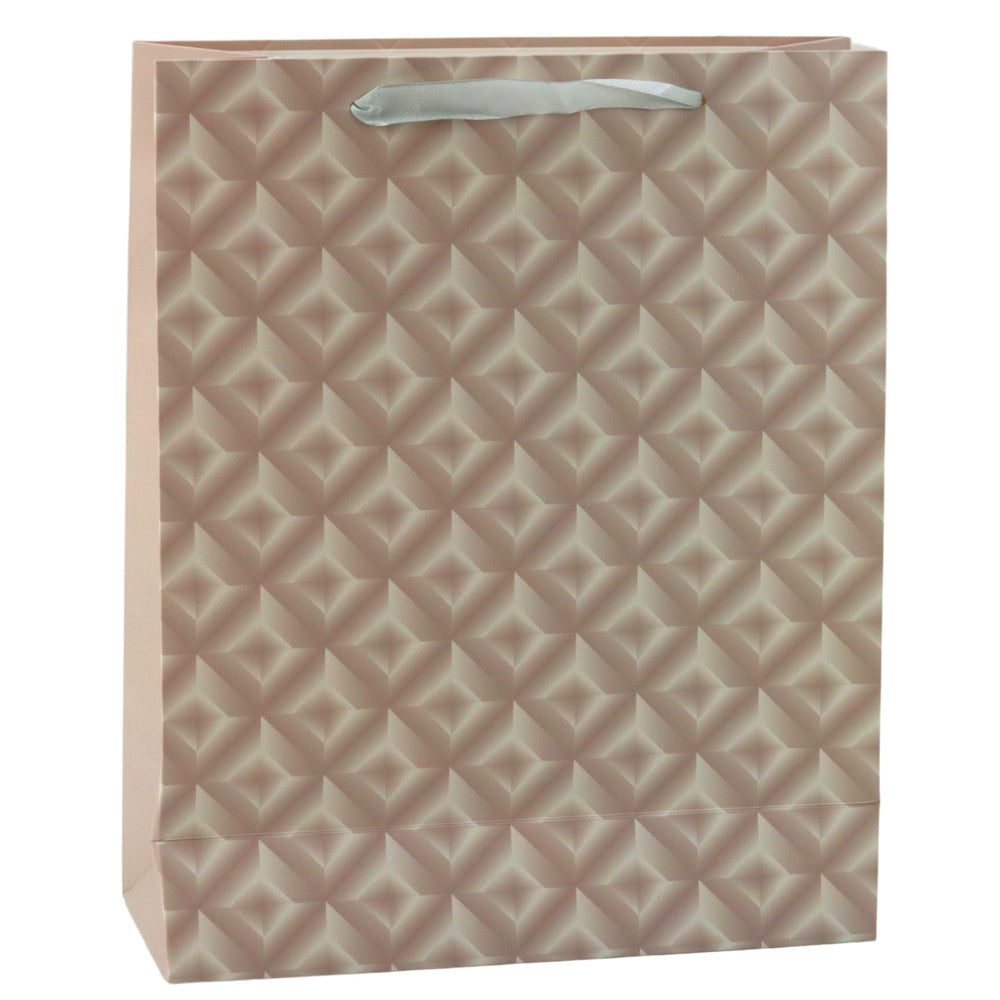 Embossed beige gift bag 32 x 26 x 10 cm (2)