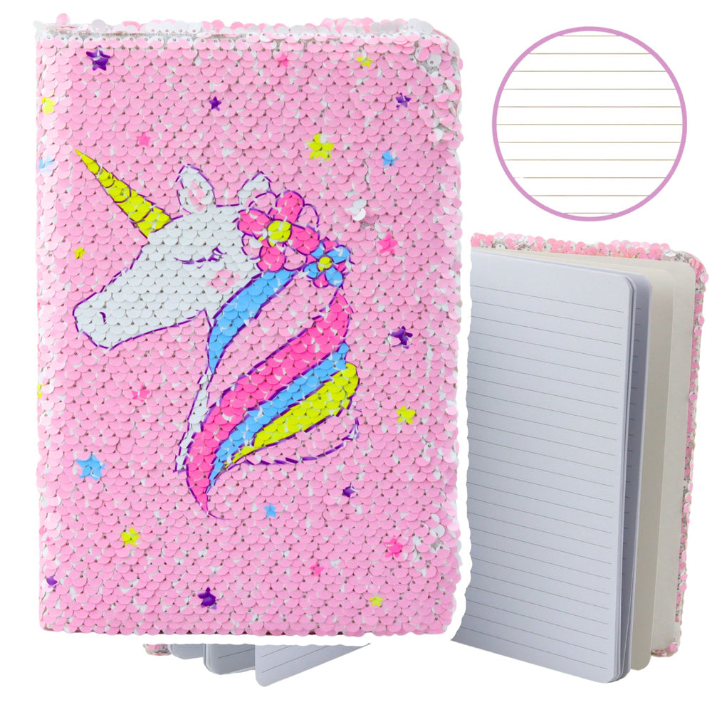 Notebook notebook lined sequins two-tone unicorn A5 80 sheets