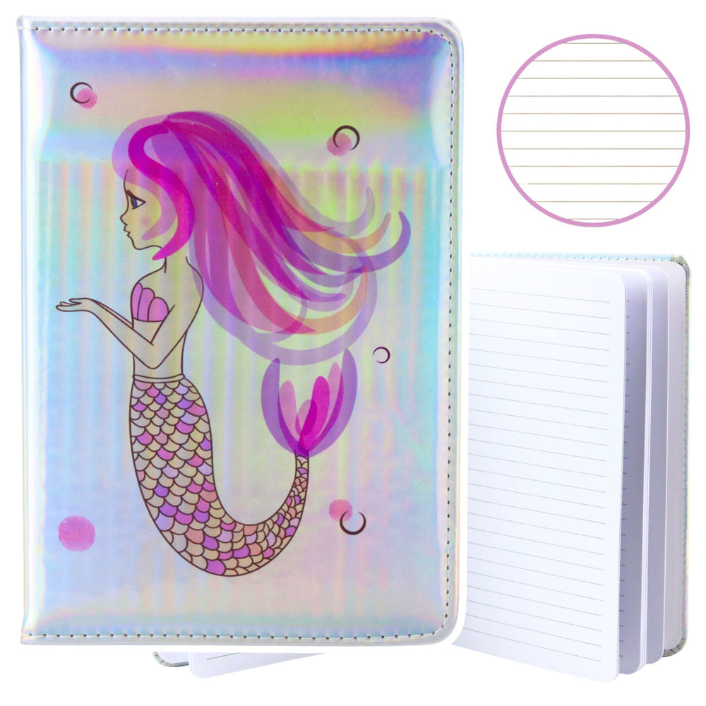 Mermaid holographic lined notebook A5 80 sheets