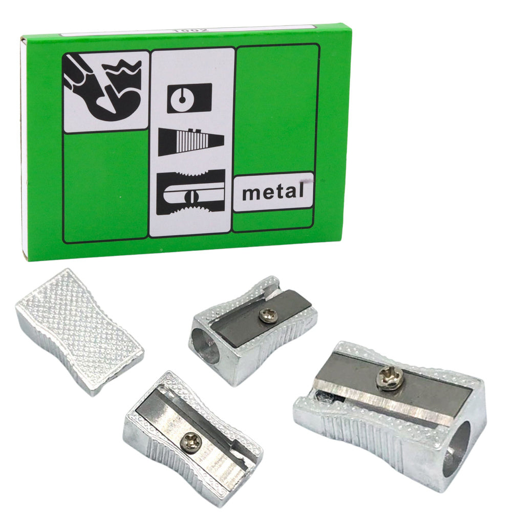 Single metal sharpener for thin pencils and colored pencils