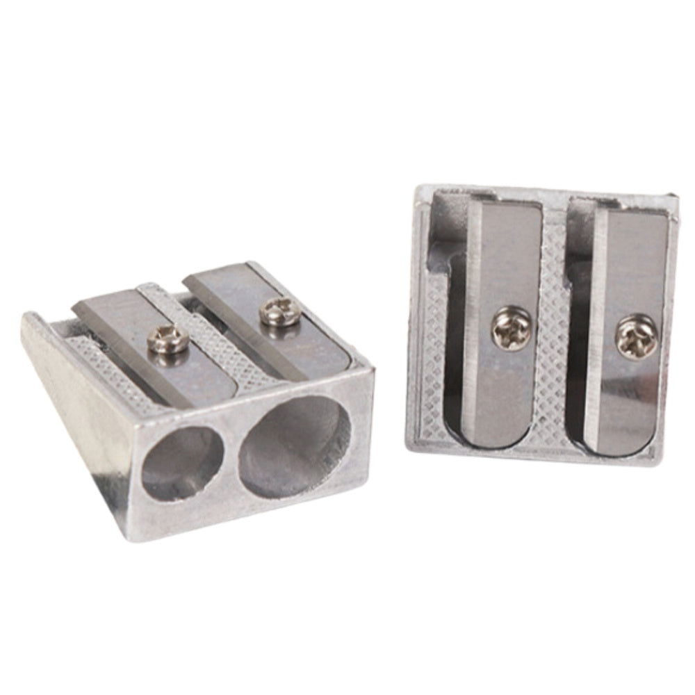 Double metal sharpener for thick and thin colored pencils (2)
