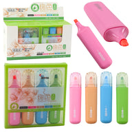4-piece colorful dual-tip highlighter set