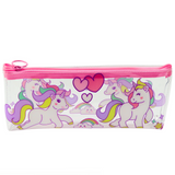 Pencil case for girls, transparent, transparent unicorns (3)