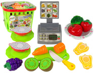 Vegetable slicing basket for retail scales
