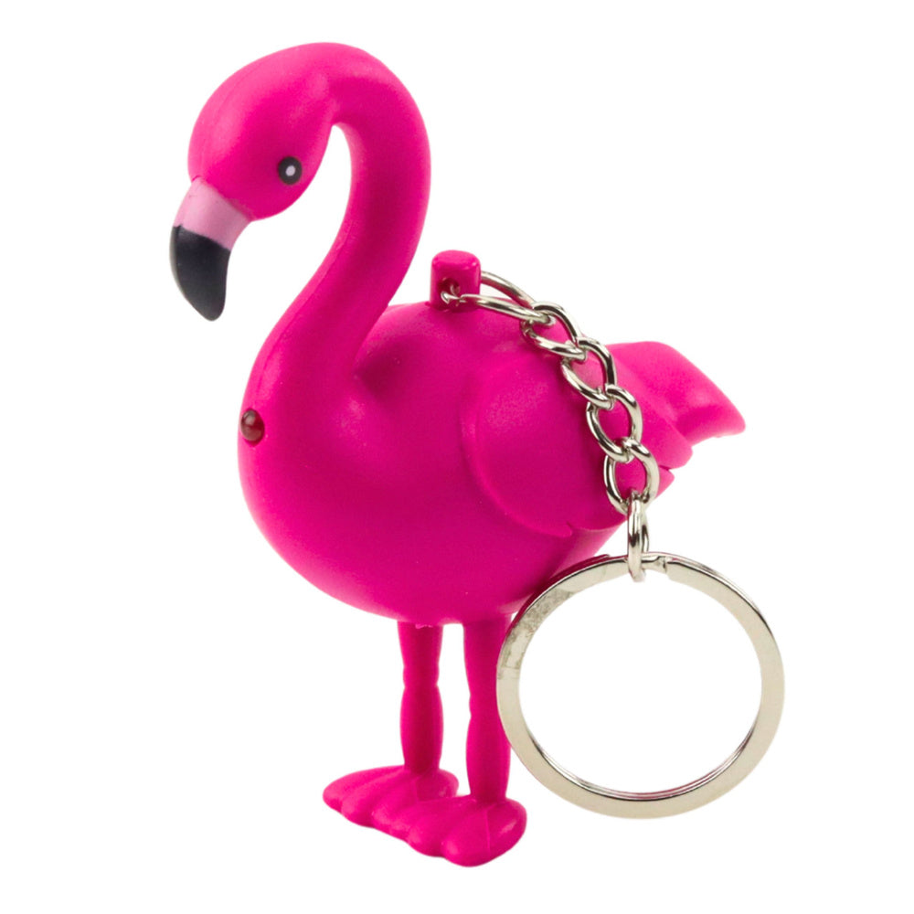 Flamingo Backpack Keychain LED Sounds Pink (2)