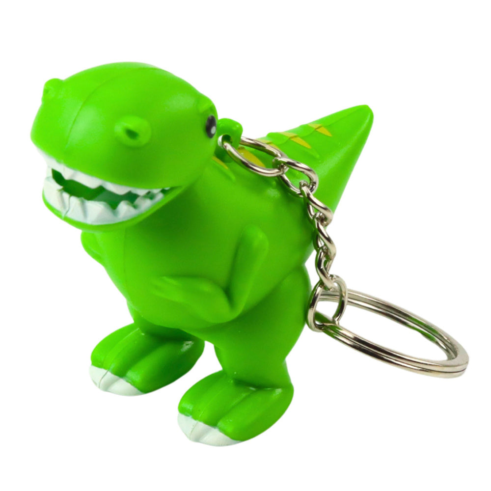 Dinosaur Backpack Keychain LED Flashlight Sounds Green (2)