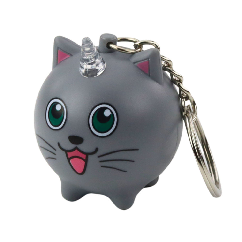 Backpack keychain kitten unicorn horn LED sounds gray (2)