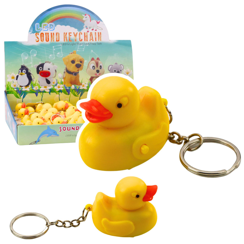 Backpack Keychain Duck LED Flashlight Sounds Yellow
