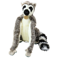 Plush lemur stuffed animal with long velcro paws, 27 cm