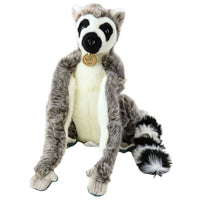Plush lemur stuffed animal with long velcro paws, 27 cm