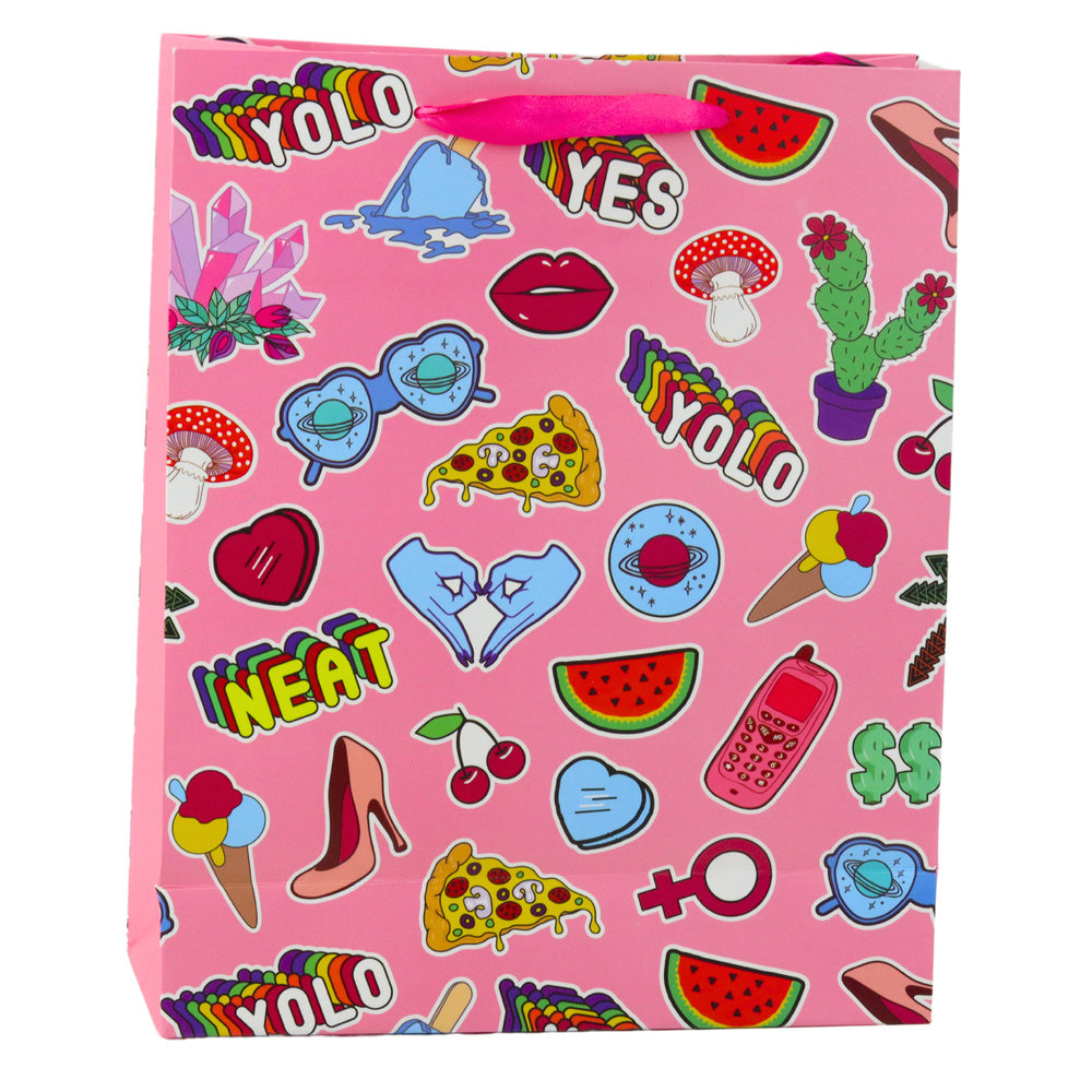 Stickers for gift bags, colorful stamps, 32 x 26 x 12 cm (2)