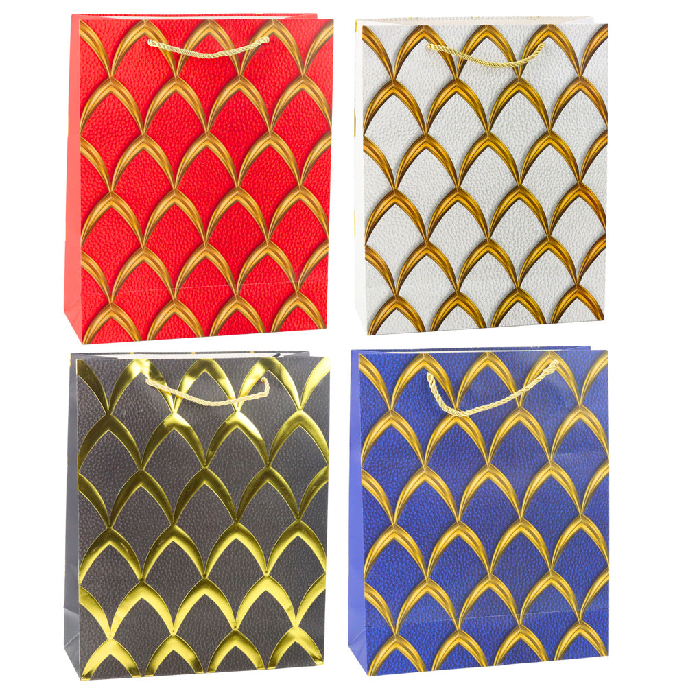 Elegant gift bag with gold embellishments, 32 x 26 x 12 cm