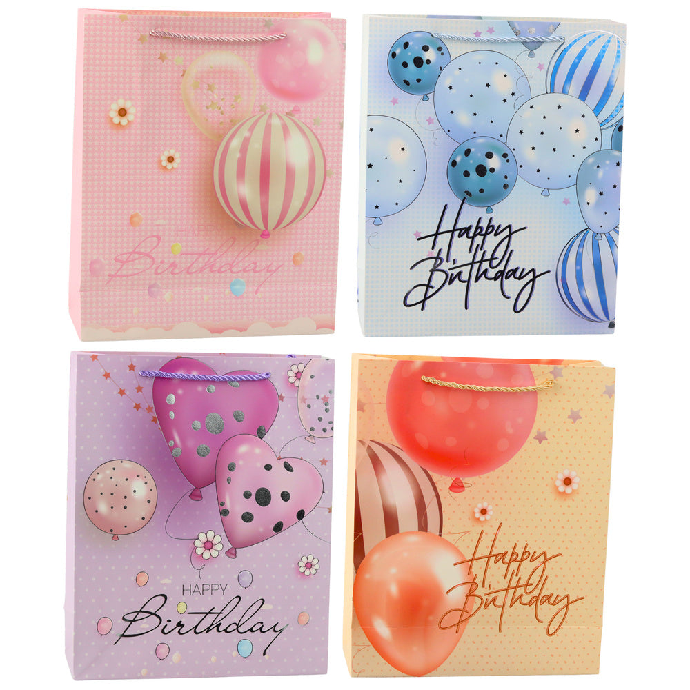 Happy Birthday gift bag balloons 32 x 26 x 12 cm