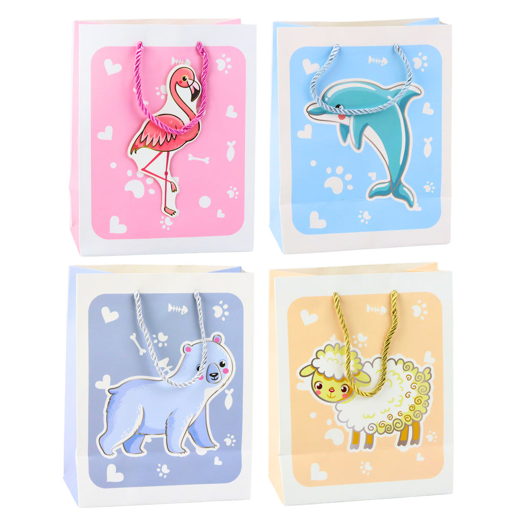 Gift bag 3D animals pastel 23 x 18 x 10cm