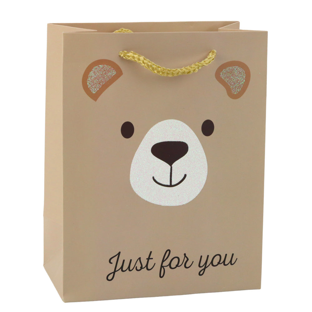 Glitter paper gift bag with animal motifs, 23 x 18 x 10.5 cm (2)