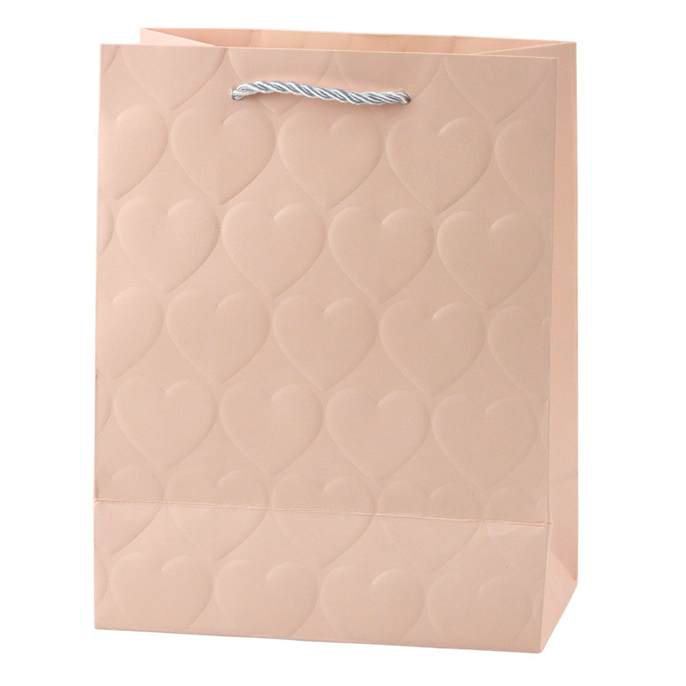 Elegant gift bag with embossed hearts, 23 x 18 x 10.5 cm (2)