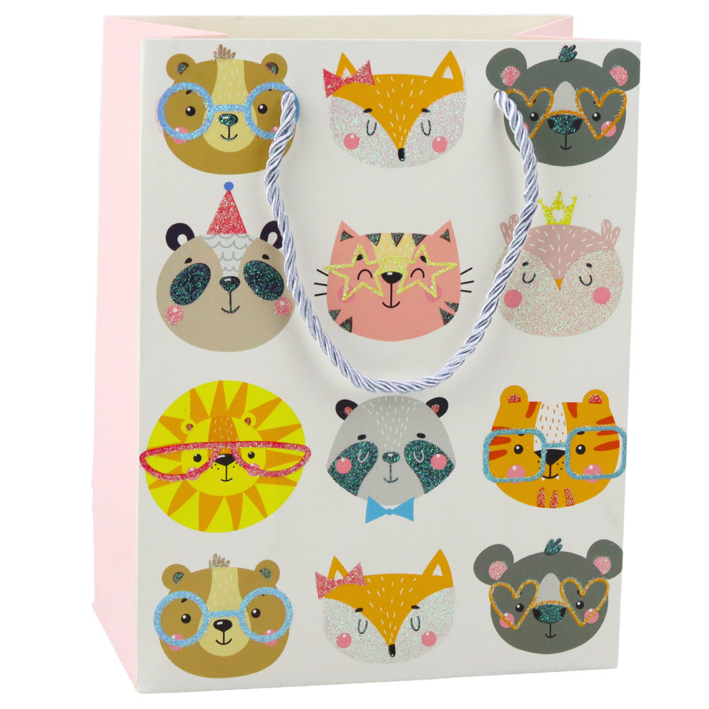 Paper gift bag with glittery cats, 23 x 18 x 10.5 cm (2)