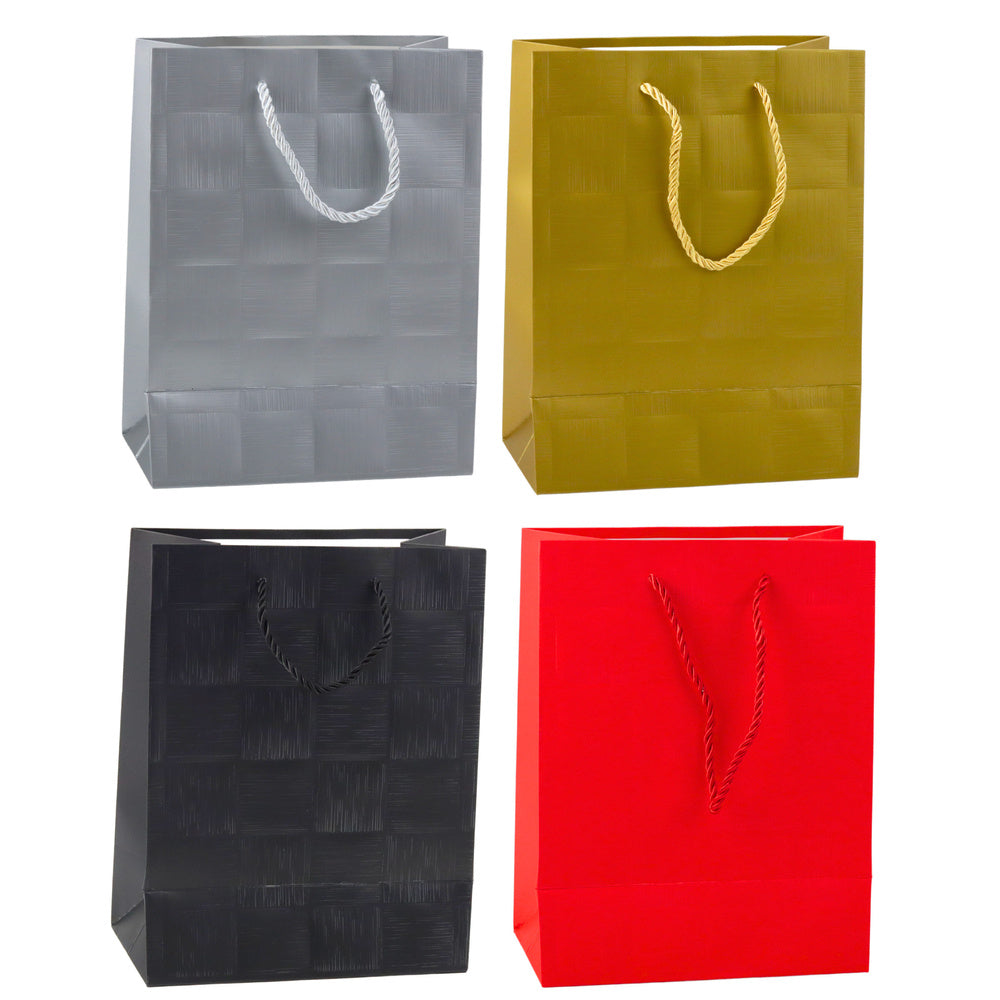 Gift Bag Textured Squares Elegant 23 x 18 x 10 cm