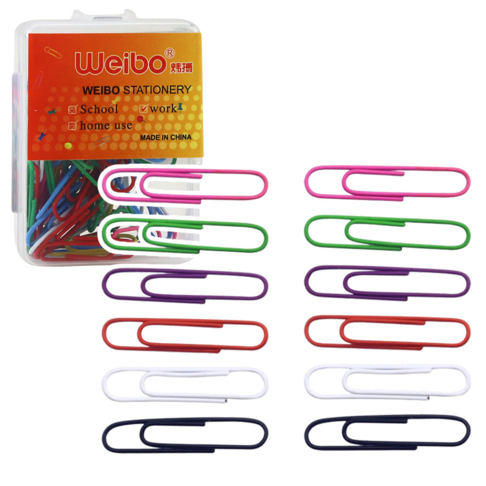 Set of colored paper clips 30 mm, 40 pieces