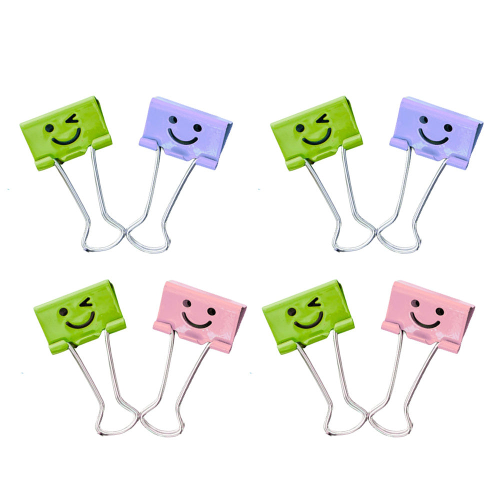 Set of colorful smiley paper clips, 8 pieces, 19 mm (2)
