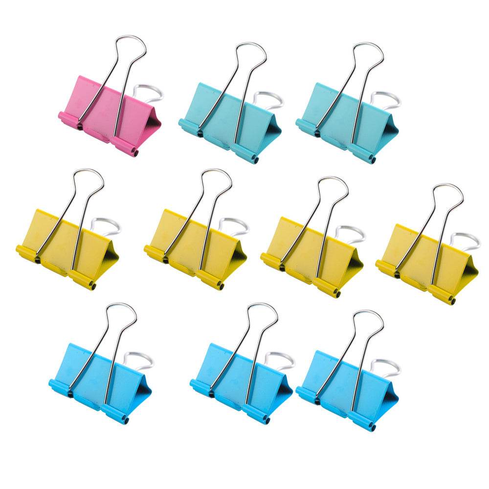 Set of 10 colored paper clips 19 mm (2)