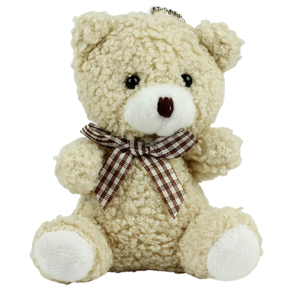 Teddy bear keychain pendant decoration beige 8cm (2)