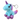 Plush Unicorn Keychain Metal Ring Blue 12cm