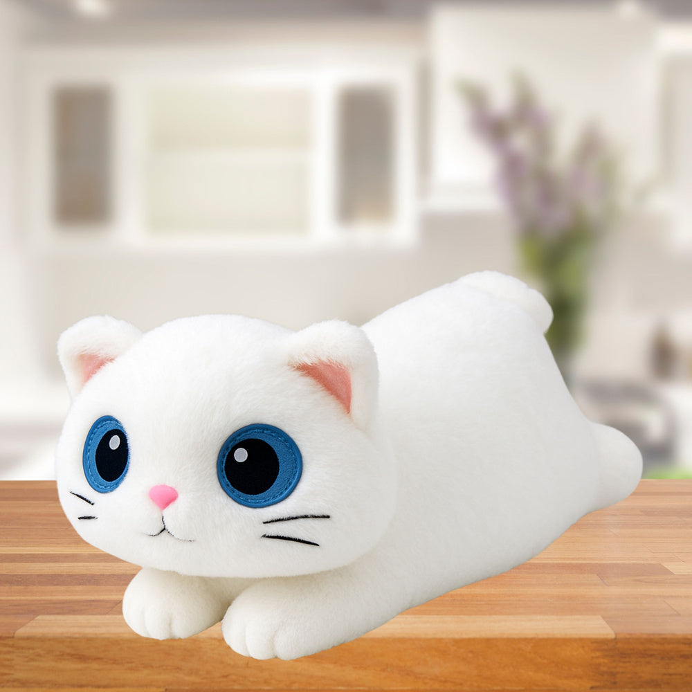 Plush Mascot Stuffed Animal Cat Big Eyes White 45cm (2)