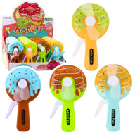 Mini Donut Pinwheel Hand Fans for Kids, 4 designs