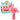 Mechanical handheld fan with pinwheel for children, flamingo, pink