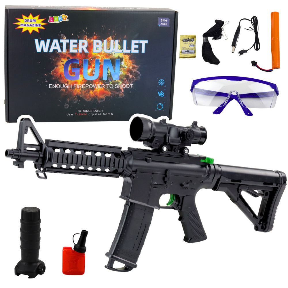 Assault rifle for water gel balls, sight glasses, black, 86cm