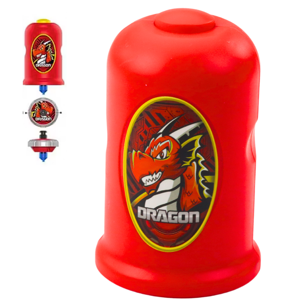 Flying Disc Dragon Spinning Top Launcher Set Red (2)