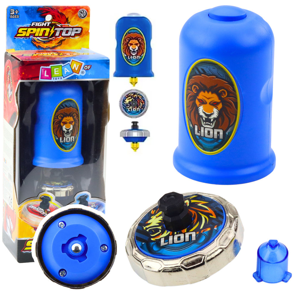 Flying Disk Lion Spinner Launcher Set Blue