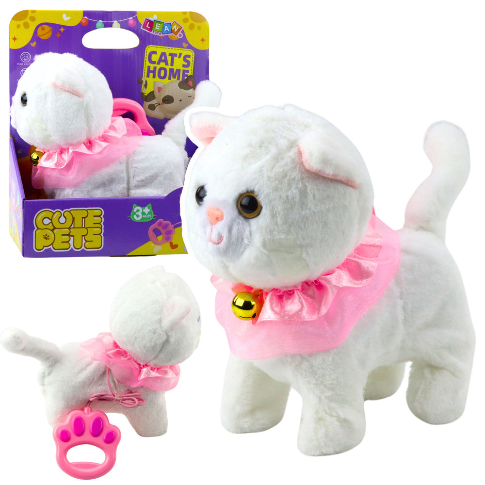 Interactive kitten on a leash, pink ruffles, Tinkerbell walks and meows