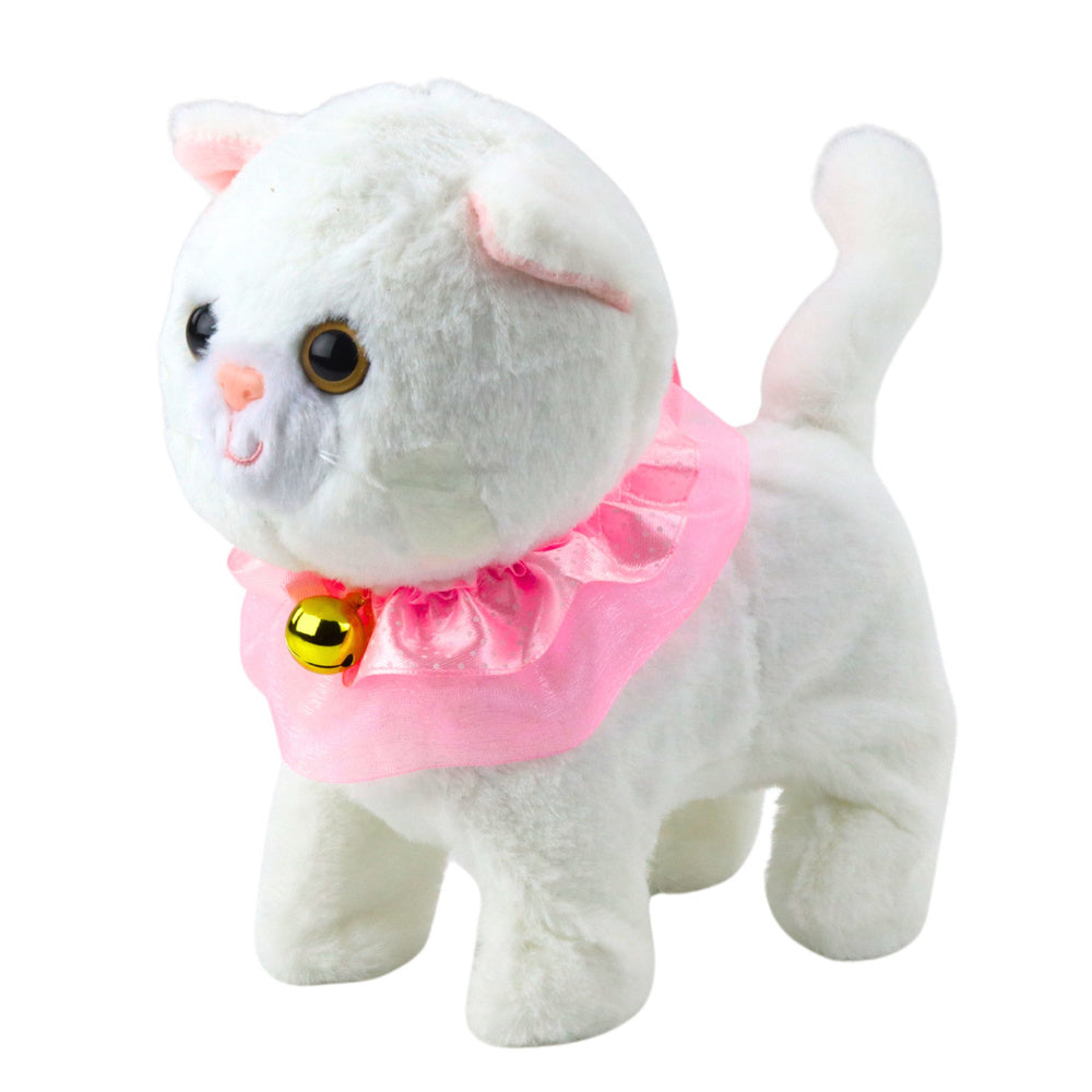 Interactive kitten on a leash, pink ruffles, Tinkerbell walks and meows