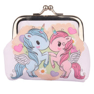 Children's purse, two unicorns, metal snap button, 10x9cm