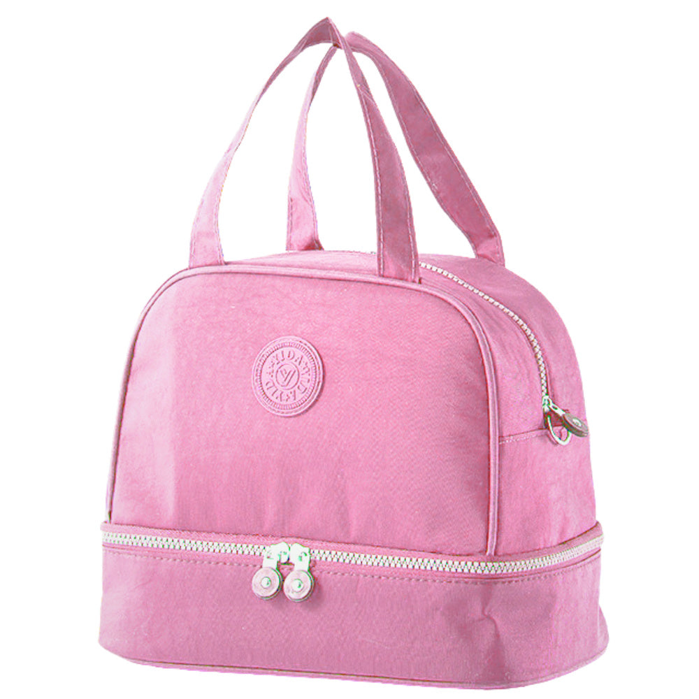 Thermal insulated breakfast bag with adjustable strap, pink, 27 cm (2)